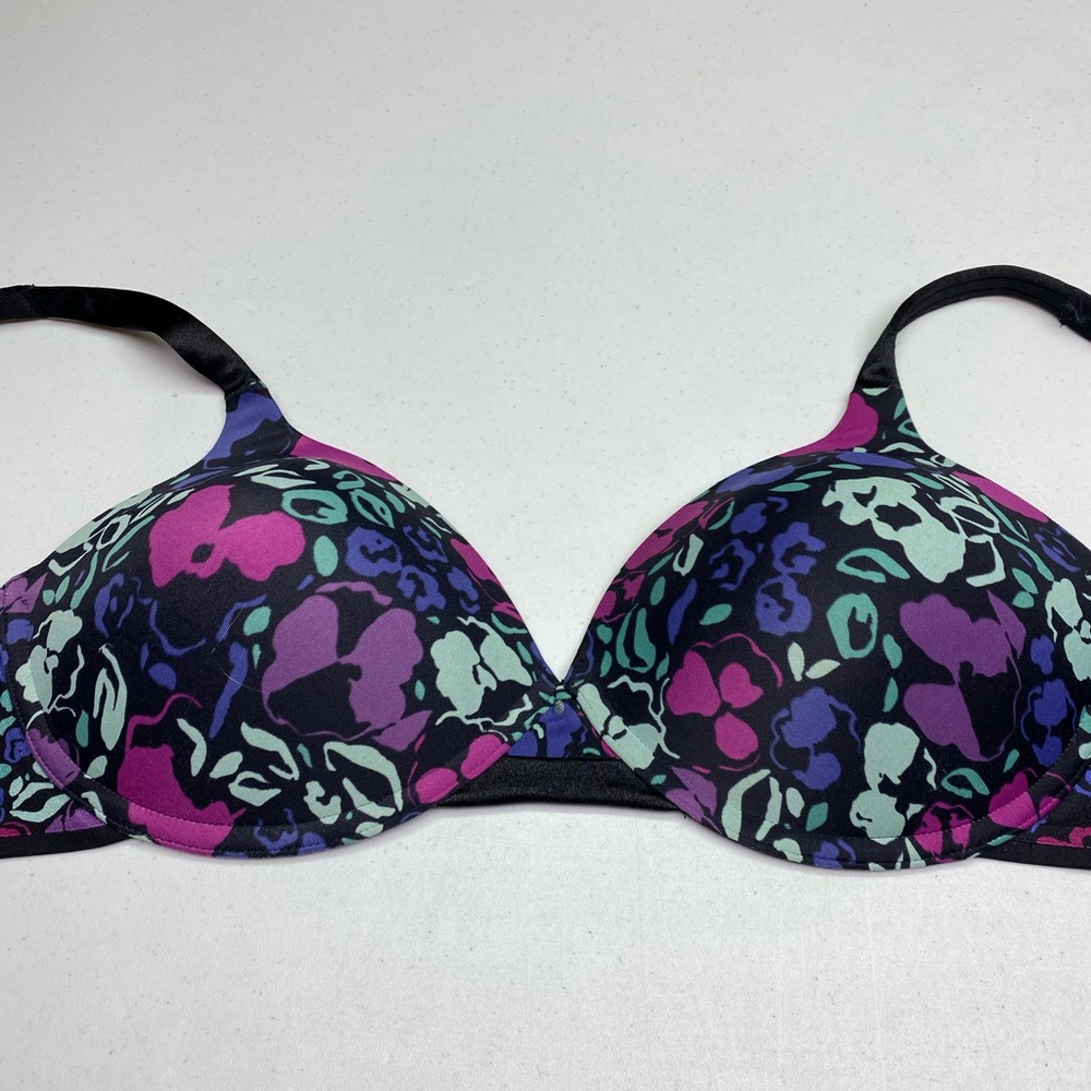Olga BLK/MULTI Lined Underwire, 38D *P1022